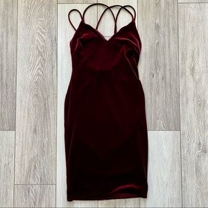 Lulus Maroon Velvet Dress Size M